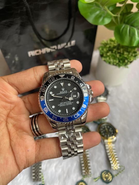 ROLEEX GMT MASTER 2 SILVER BLUE BLACK DIAL AT462