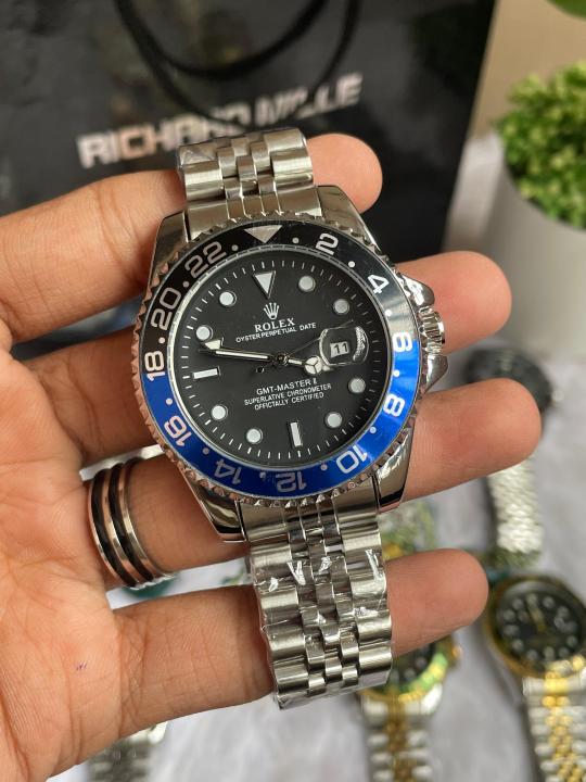 ROLEEX GMT MASTER 2 SILVER BLUE BLACK DIAL AT462