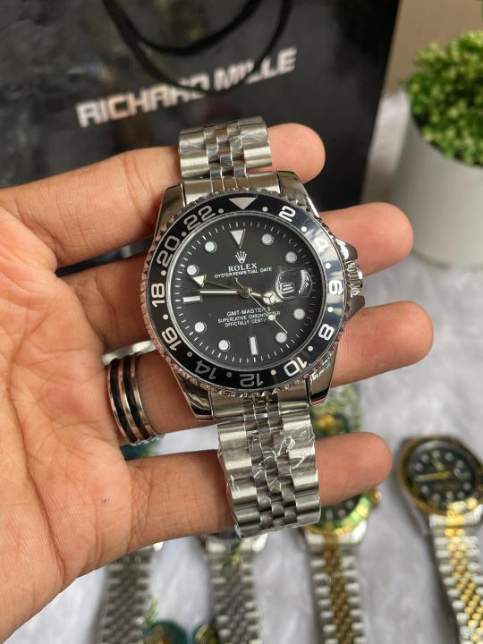 ROLEEX GMT MASTER 2 SILVER BLACK DIAL AT462