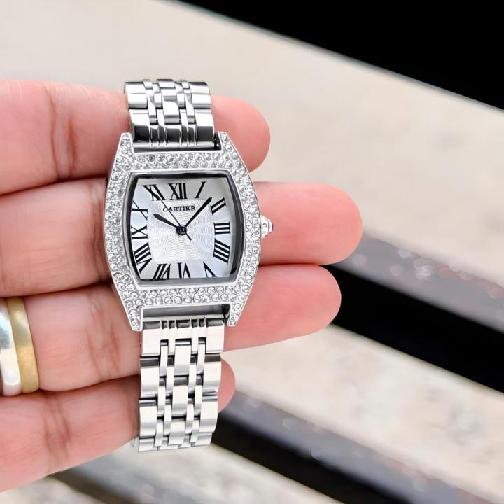 Cartieer Tortue Roman Numeral Full Silver