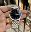 Tissoot 1853 Day-Date Lemon Silver Chain Black Dial