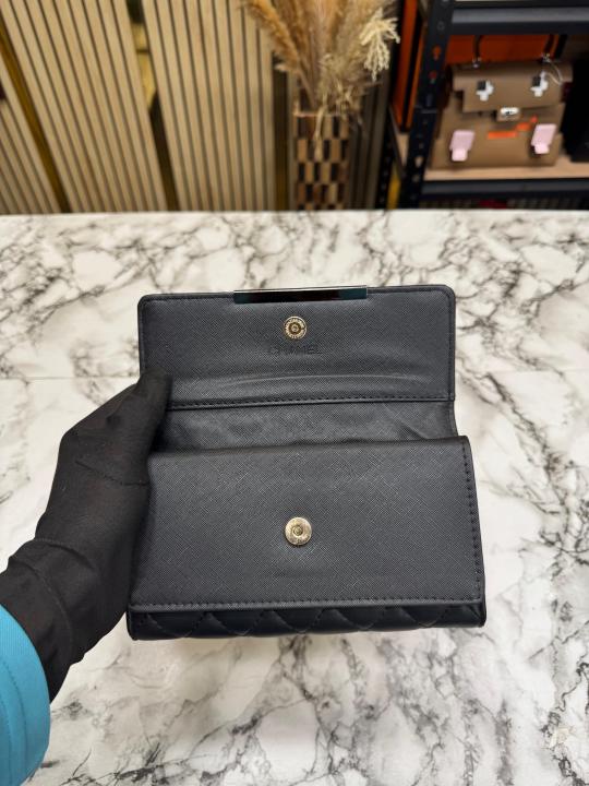 CHANE PREMIUM LONG WALLET WITH OG BOX 2050 ( BLACK)