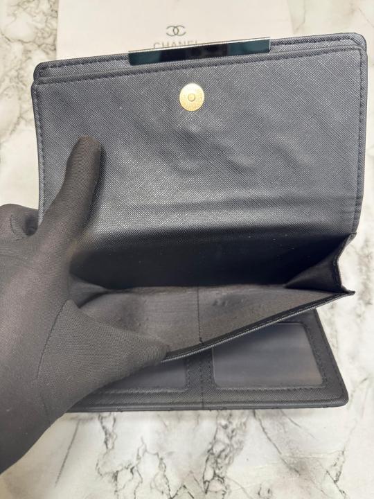 CHANE PREMIUM LONG WALLET WITH OG BOX 2050 ( BLACK)