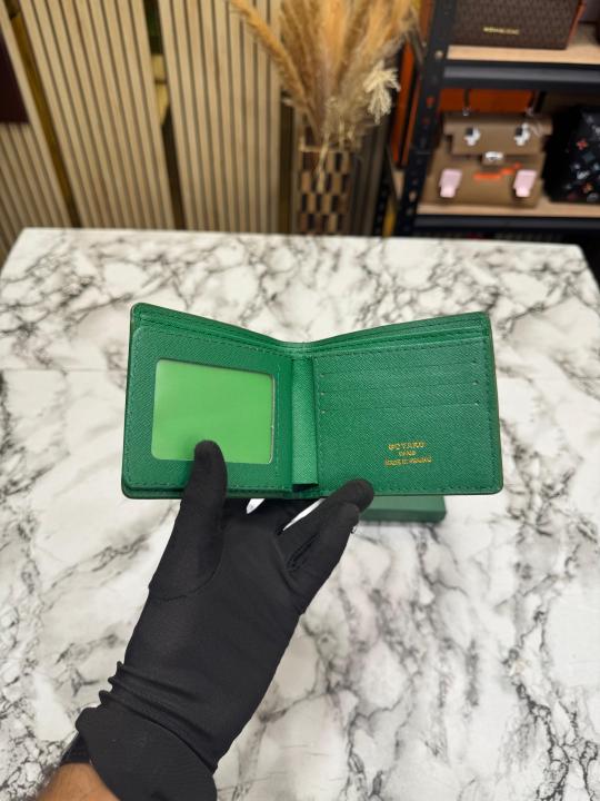 Goyar Signature Chevron Compact Wallet With Box And Dust Bag (Green)
