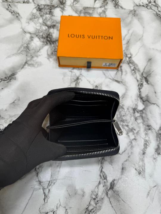 Loui Vuitton LV Damier Azur Mini Zip Wallet (Black Check) (60067)