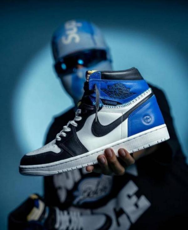 Jordan 1 High Fragment Union LA White Blue 614