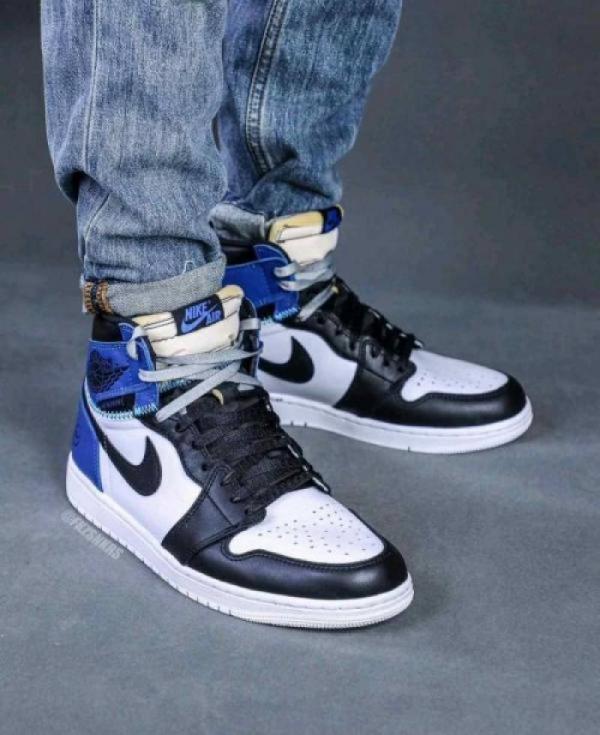 Jordan 1 High Fragment Union LA White Blue 614