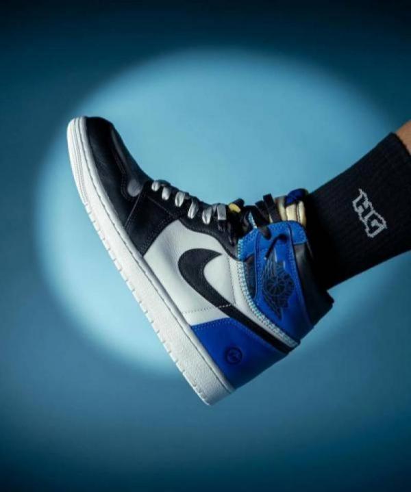 Jordan 1 High Fragment Union LA White Blue 614