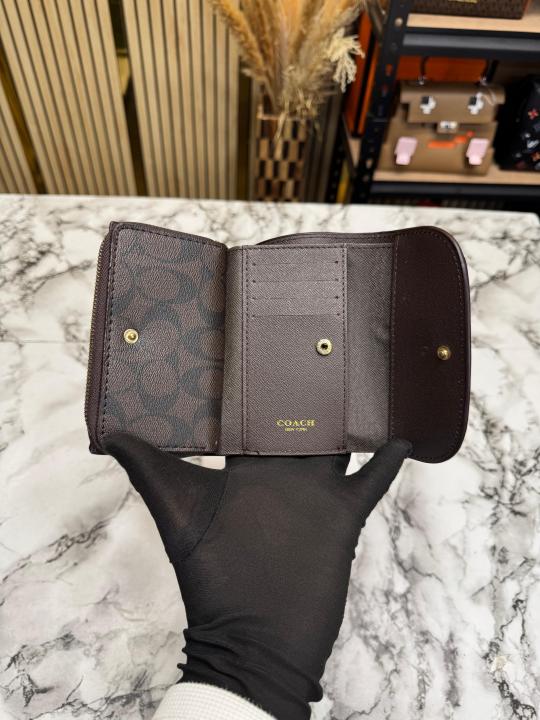 Coac three fold wallet with box (aaa61302 coffee)