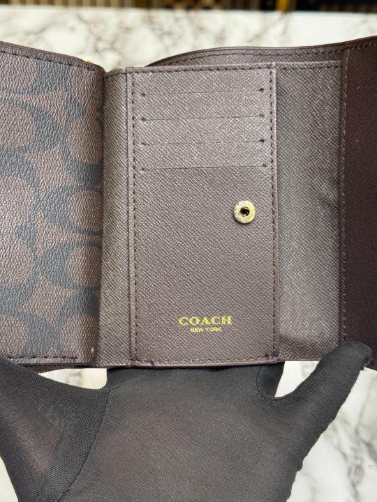 Coac three fold wallet with box (aaa61302 coffee)