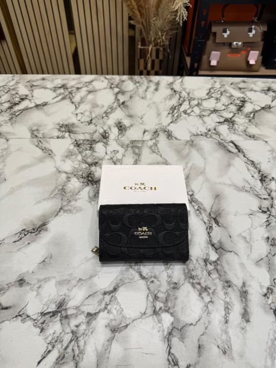 Coac three fold embossed wallet with box (aaa61302 black)
