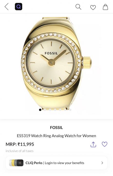FOSSIIL DIAMOND UNISEX RING WATCH R-25