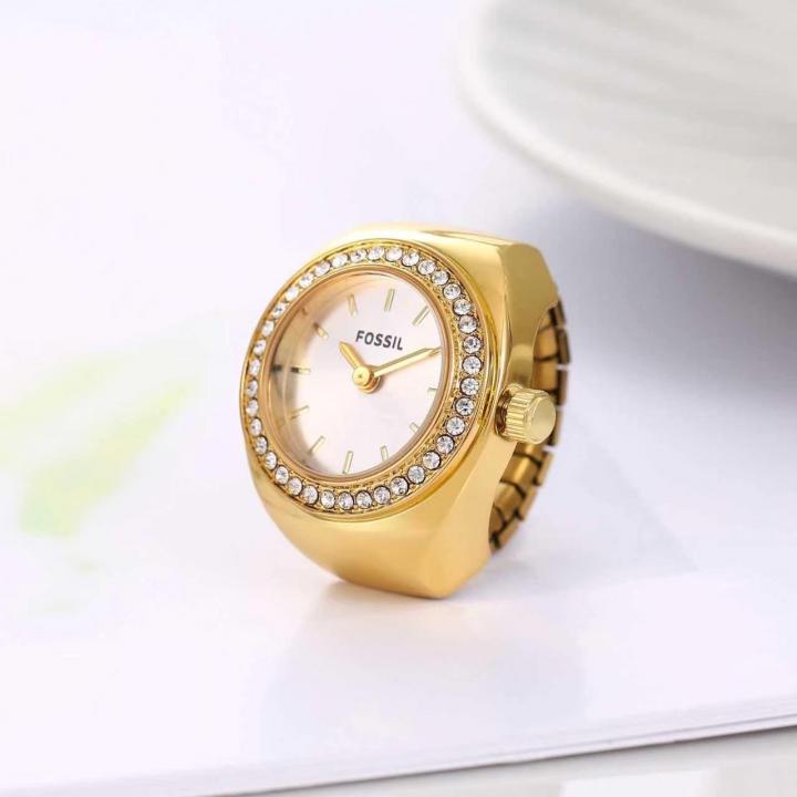 FOSSIIL DIAMOND UNISEX RING WATCH R-28