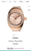 FOSSIIL DIAMOND UNISEX RING WATCH R-30