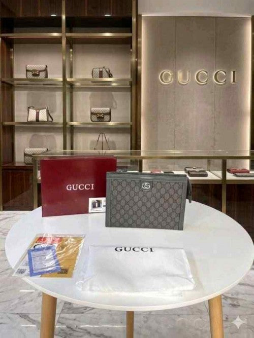 GUUCCI MENS TOILETRY MESSENGER POUCH WITH OGBOX DUSTCOVER CARD
