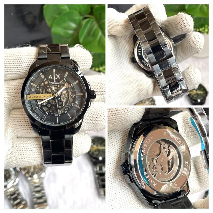 ARMAANI EXCHANGE AX HAMPTON AUTOMATIC BLACK SIVER AT455