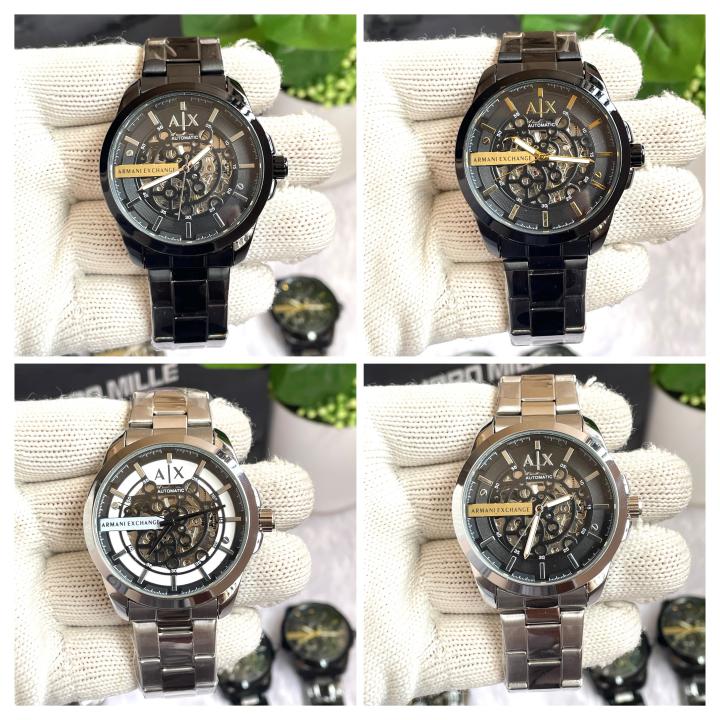 ARMAANI EXCHANGE AX HAMPTON AUTOMATIC BLACK SIVER AT455