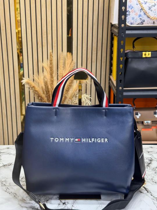 Tommy Hilfige Large Tote Bag With Shoulder Strap Navy Blue (1008)