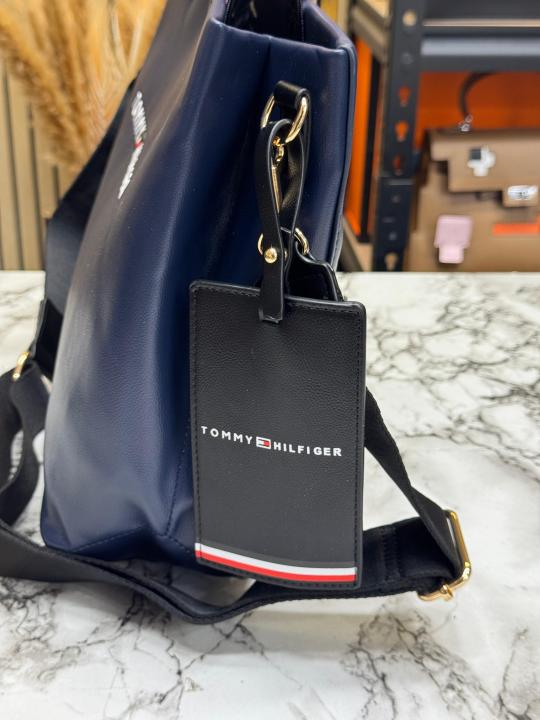 Tommy Hilfige Large Tote Bag With Shoulder Strap Navy Blue (1008)