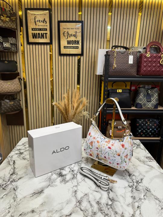 ALD Floral Printed Hobo Shoulder Bag With Box (7701) (Pink Flower)