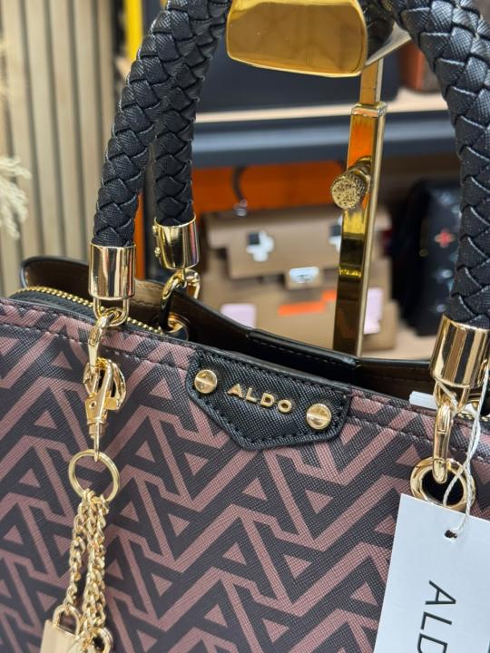 ALD Eile Brown Geometrical Monogram Handbag With Box (7703)