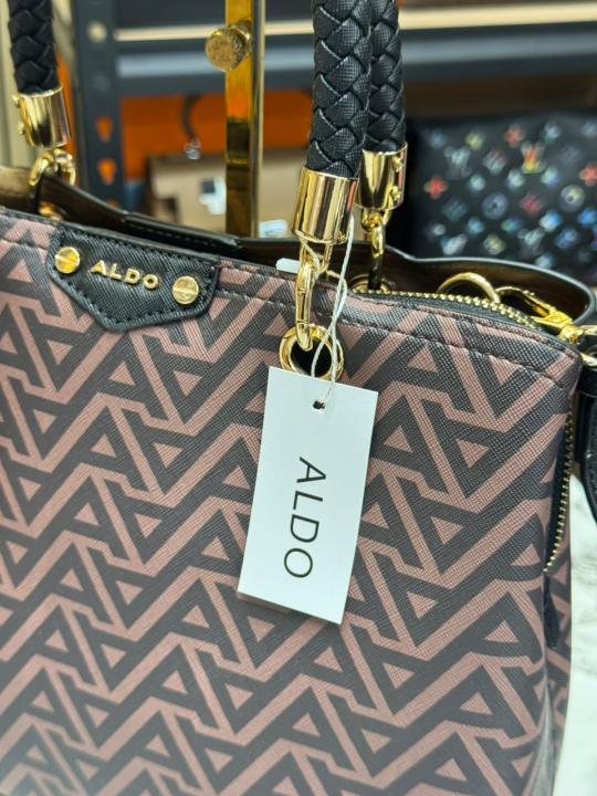 ALD Eile Brown Geometrical Monogram Handbag With Box (7703)