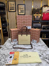 Coac Field Tote Mini Leatherware Print Colorblock Leather Crossbody Bag With Box And Dust Bag (C 80)(Apricot)