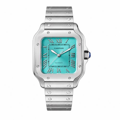 Cartier Santos 35mm Silver Tiffany