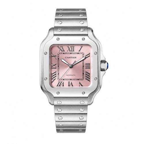 Cartier Santos 37mm Silver Pink