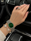Patek Phillippe Women Geneve Silver Green Dial
