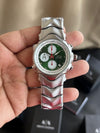 OAKLE SILVER GREEN ALL CHRONO WORKING PREMIUM WATCH
