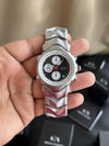 OAKLE SILVER BLACK ALL CHRONO WORKING PREMIUM WATCH