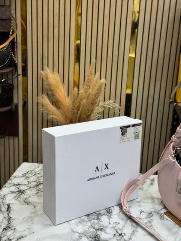 Arma Exchange AX Crescent Moon Shoulder Bag With Box And Dust Bag (Pink-2346)