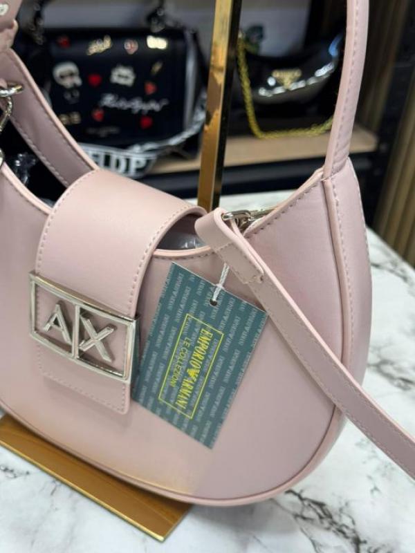 Arma Exchange AX Crescent Moon Shoulder Bag With Box And Dust Bag (Pink-2346)