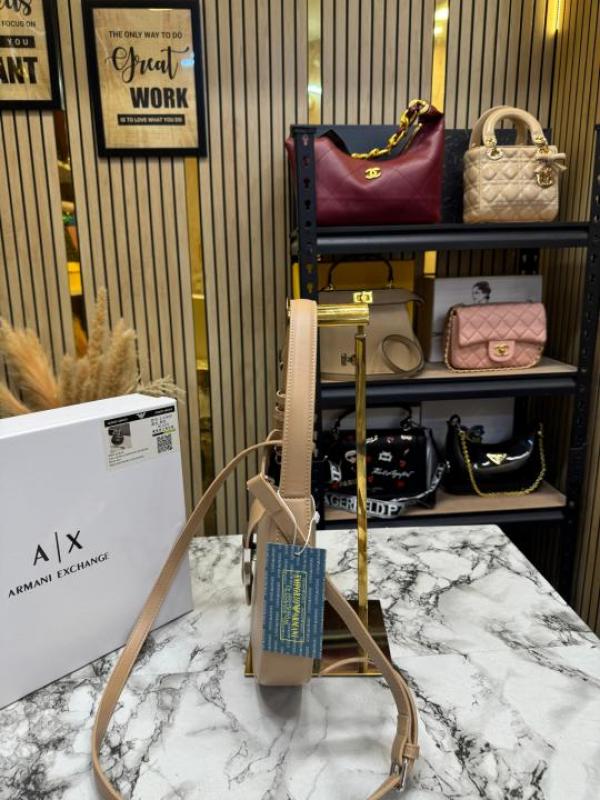 Arma Exchange AX Crescent Moon Shoulder Bag With Box And Dust Ba ricot 2346)