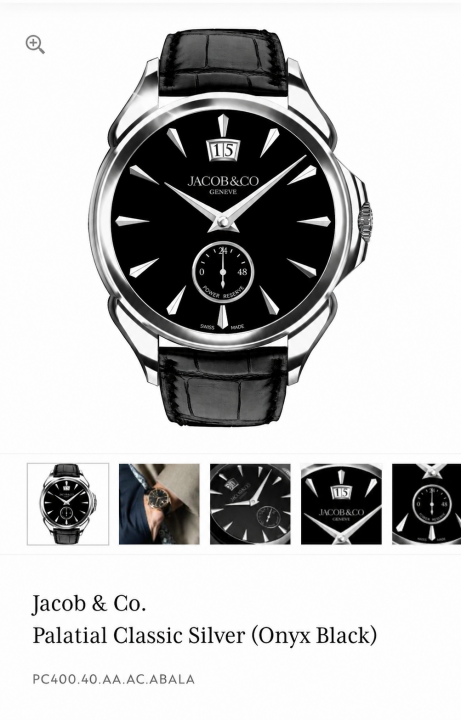 Jacob & Co Palatial Classic Black Silver Black AT444