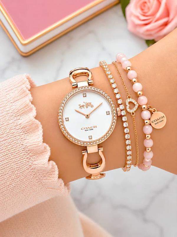 COAC CH LADIES ROSE WHITE ANALOG 621