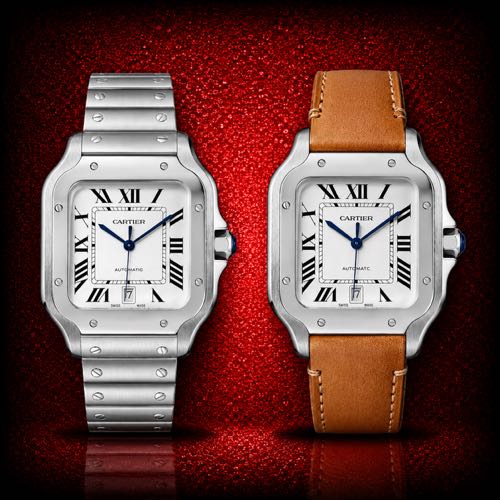 Santos De Cartier Large Model Dual Strap