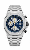 Audemars Pigueat Royal Oak Offshore Chronograph In Silver Navy Blue Dial With And Black Sub-Counters