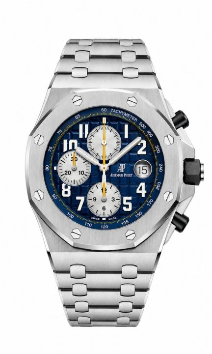 Audemars Pigueat Royal Oak Offshore Chronograph In Silver Navy Blue Dial With And Black Sub-Counters