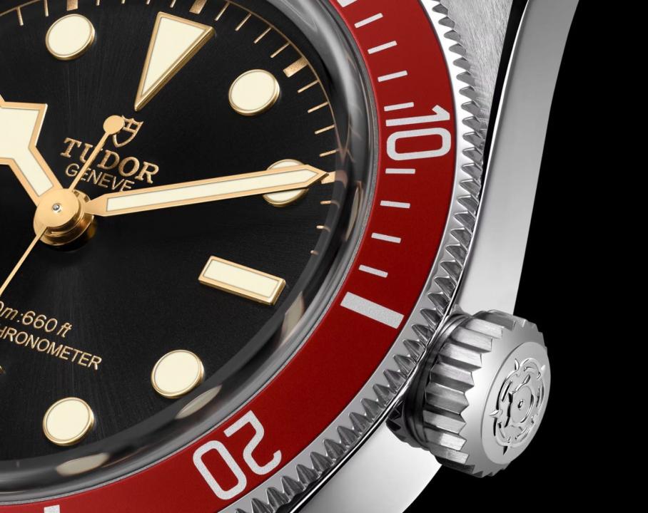 Tudor Black Bay Automatic Burgundy Red Bezel And a Black Gilt Dial