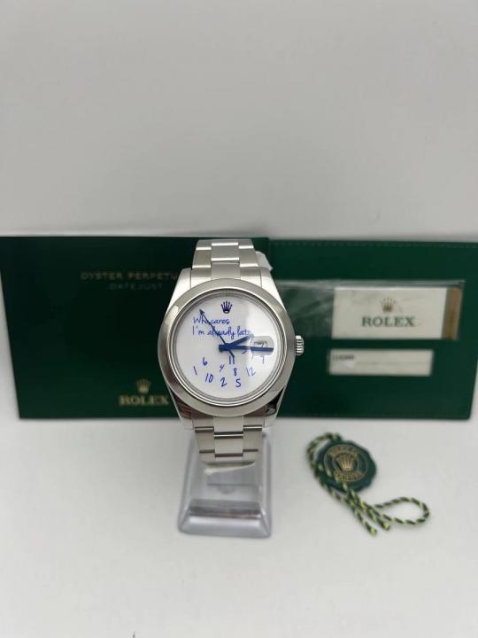 Roleex DateJust 41 Who Cares Im Already Late Dial