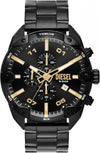 Dieseal Spiked Chronograph Black-Tone Black Sunray Dial