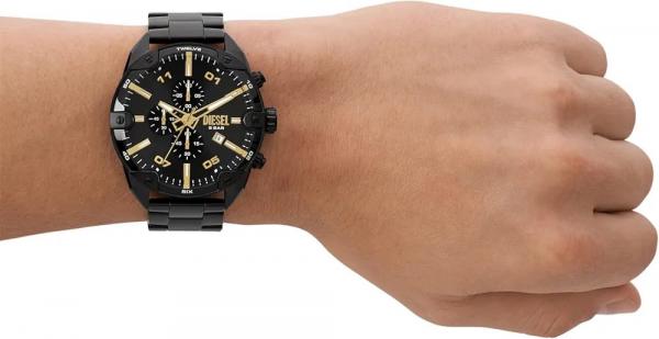 Dieseal Spiked Chronograph Black-Tone Black Sunray Dial