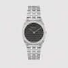 Gucci 25H 30mm Silver Black Diamond Bezel