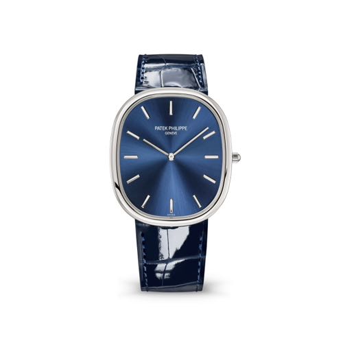 Patek Philippe Golden Ellipse Blue Silver Leather