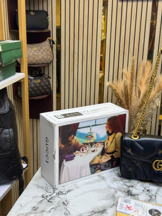 Gucc GG Marmont G Mini Studs Shoulder Bag With Double Box And Dust Bag (Black) (1091)
