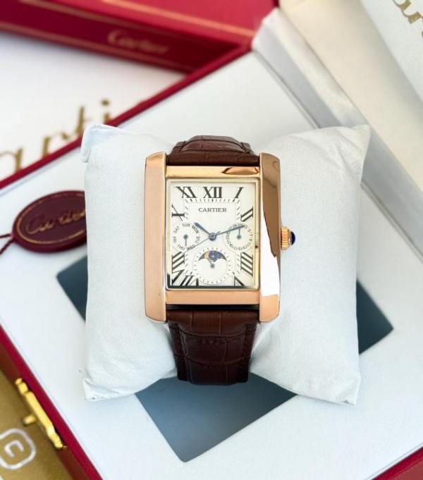 CARTIEER TANK MOONPHASE BROWN WHITE 745