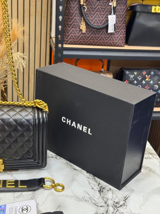 Chane Boy Quilted Flap Shoulder Bag With Double Box And Dust Bag