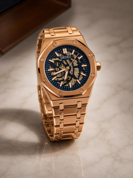 SEIK O MOD AUTOMATIC SKELETON AP EDITION ROSE BLUE  920